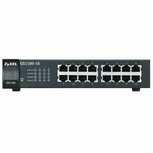 Alternative view of Суич ZYXEL GS1100-16, 16 портов, Gigabit, за монтиране в шкаф