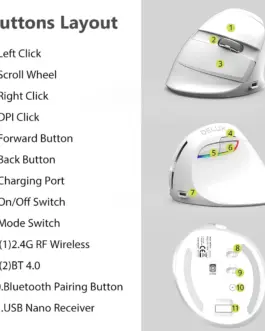 Alternative view of Мишка Delux M618mini+G27UF вертикална безжична