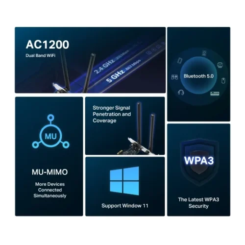 Alternative view of Безжичен PCIe адаптер Mercusys MA30E AC1200