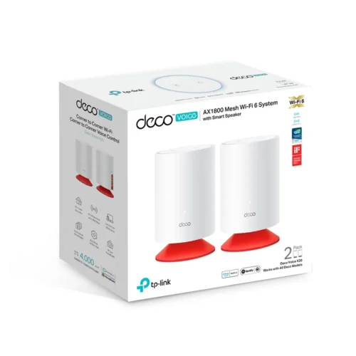 Alternative view of Безжична Wi-fi 6 Mesh система TP-Link Deco Voice X20(2-pack) AX1800 с вградена Alexa