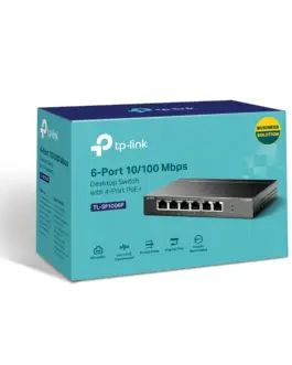 Alternative view of 6-портов 10/100Mbps комутатор с 4-PoE+ порта TP-Link TL-SF1006P