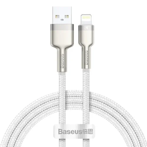 Кабел Baseus Cafule Metal Series USB-A към Lightning 2м CALJK-B02 - бял