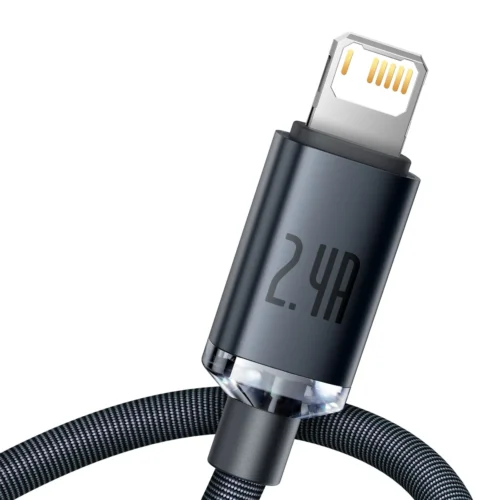 Alternative view of Кабел Baseus CAJY000101 Crystal Shine USB Type A към Lightning, 2.4A  2м - черен