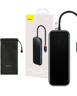 USB хъб Baseus AcmeJoy WKJZ010013 4-портов USB-C към 3xUSB 3.0 + USB-C PD - тъмносив