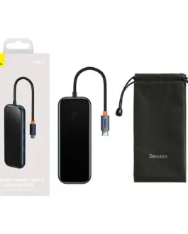 Alternative view of USB хъб Baseus AcmeJoy WKJZ010013 4-портов USB-C към 3xUSB 3.0 + USB-C PD - тъмносив