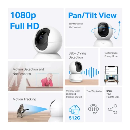 Alternative view of Wi-Fi Pan/Tilt камери за наблюдение TP-Link Tapo C200P2 (2-pack)