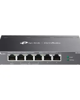 6-портов гигабитов неуправляем комутатор TP-Link Omada DS106GPP с 3-портов PoE+ и 1-портов PoE++