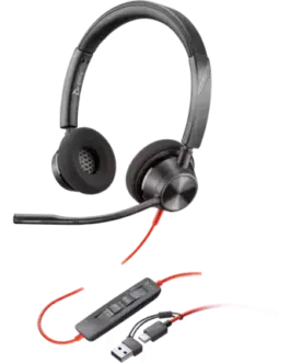 Слушалки HP Poly Blackwire 3320 Stereo Microsoft Teams Certified USB-C +USB-C/A адаптер