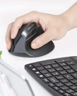 Alternative view of Мишка DELUX M618 mini+G36UF вертикална безжична - черно/сиво