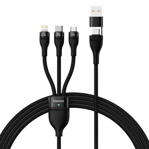 Кабел Baseus Flash Series II USB Type C / USB Type A - USB Type C / Lightning / micro USB 100 W 1.2 м CASS030101 -