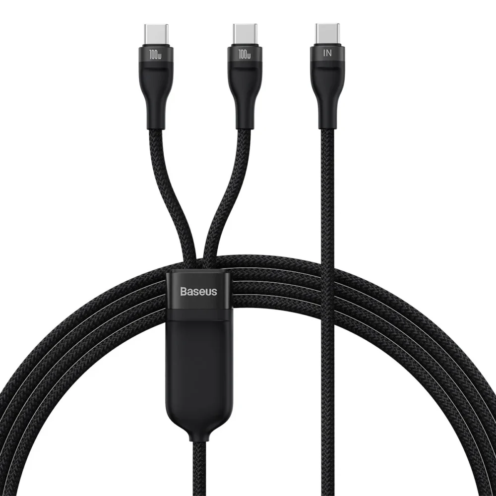 Кабел Baseus Flash Series Ⅱ Fast Charging 2 в 1 USB-C - 2xUSB-C 100W 1.5м CASS060001 -