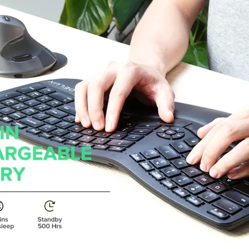 Клавиатура Delux GM902 безжична/Bluetooth черна с