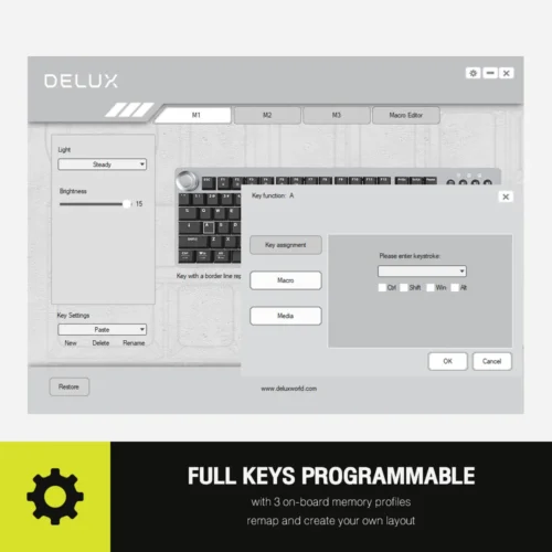 Alternative view of Клавиатура Delux KS100U USB Designer version механична US Layout
