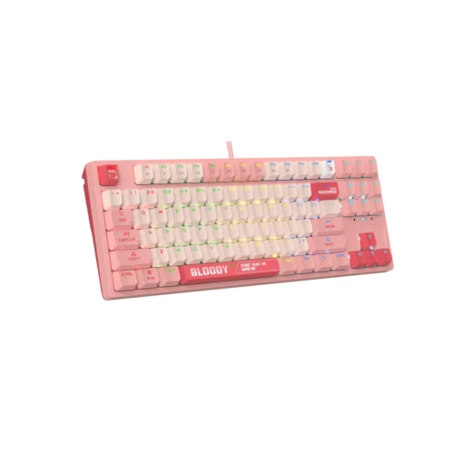 Alternative view of А4tech Геймърска механична  клавиатура Bloody Energy Pink S87 BLMS TKL RGB Backlit red switch , USB