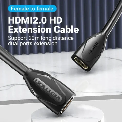 Alternative view of Vention удължителен кабел HDMI v2.0 extension Cable Female to Female 0.5M Black, Gold - AAXBD