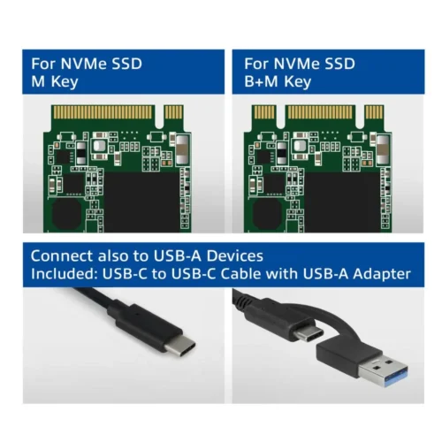 Alternative view of Чекмедже за диск ACT  AC1615, USB-C M.2 NVMe / PCIe SSD