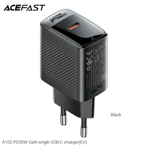 Acefast Универсално зарядно за стена Charger Wall GaN PD30W - A102 - USB-C x 1