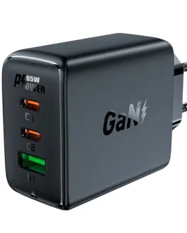 Acefast Универсално зарядно за стена Charger Wall GaN PD65W - A41 - USB-C x 2 USB-A x 1