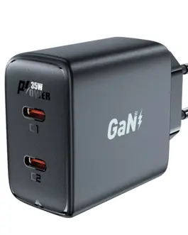 Acefast Универсално зарядно за стена Charger Wall GaN PD35W - A49 - USB-C x 2