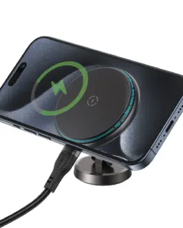 Alternative view of Acefast Зареждаща стойка за телефон за кола Car phone holder - MAG-Charging 15W, Metal, Magnetic Ring, 360 deg, Foldable  - D30 - Black