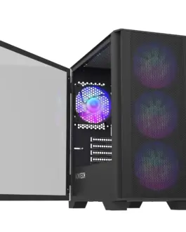 Alternative view of Montech кутия AIR 100 ARGB, Micro ATX Case, TG, 4x120mm ARGB Fans, Black
