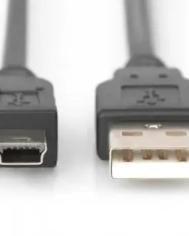 Alternative view of КАБЕЛ USB DIGITUS - USB-A to mini USB-B - 1,8 m - Black - PN AK-300108-018-S