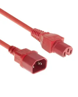 Захранващ кабел ACT C14 - C15 2m Червен