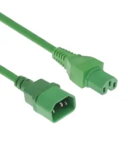 Захранващ кабел ACT C14 - C15 2m Зелен