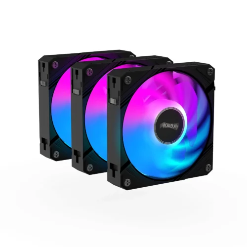 Alternative view of Комплект вентилатори GIGABYTE AORUS EZ CHAIN 120 Black 3-Pack ARGB