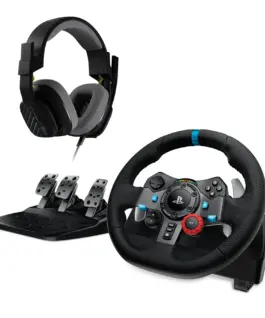Alternative view of Волан Logitech Driving Force G29 PS3/PS4/PS5/PC в комплект с геймърски слушалки Astro A10