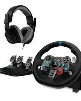 Alternative view of Волан Logitech Driving Force G29 PS3/PS4/PS5/PC в комплект с геймърски слушалки Astro A10