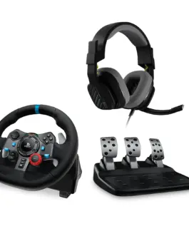 Волан Logitech Driving Force G29 PS3/PS4/PS5/PC в комплект с геймърски слушалки Astro