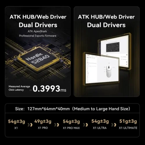 ATK професионална геймърска мишка Wireless Gaming Mouse X1 PRO – 8K
