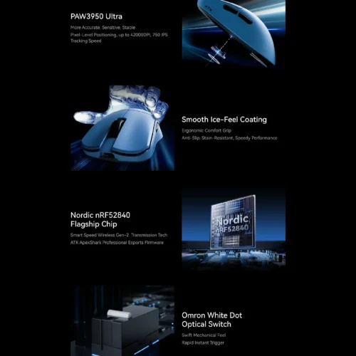 ATK професионална геймърска мишка Wireless Gaming Mouse F1 EXTREME LEVIATAN – 8K