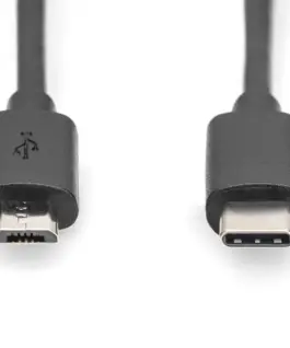 КАБЕЛ USB DIGITUS - USB-C to micro USB-B - 18 m - Black - PN DB-300137-018-S