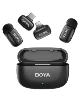 Безжична микрофонна система BOYA Mini за USB-C и DI - Черно