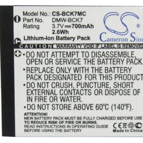 Батерия за камера Panasonic Lumix DMC-S3 3.7V 700 mAh DMW-BCK7 Cameron