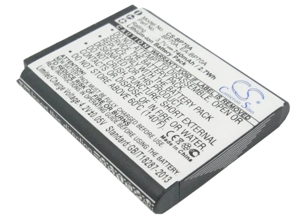 Батерия за фотоапарат Samsung BP70A Li-Ion 3.7V 740mAh Cameron Sino