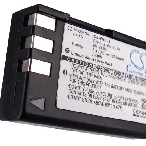 Alternative view of Батерия за апарат NIKON EN-EL9  D-SLR D40 D60 D3000 D5000, 7.4V, 1000mAh, Li-Ion, Cameron Sino