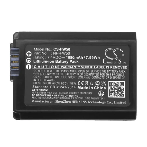 Батерия за фотоапарат и камера Sony NP-FW50  LiIon  7.4V 1080mAh Cameron