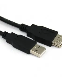 VCom Кабел USB 2.0 AM / AF Black - CU202-B-1.5m