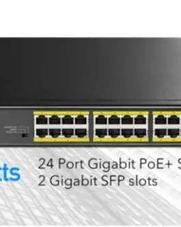 Alternative view of Суич Cudy GS1028PS2, 24 портов, 10/100/1000, 24times; GbE with 802.3at/af PoE, 2times; Uplink SFP, Default/VLAN/Extend Modes