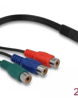 Кабел Delock 3 x RCA женско > 3.5 mm 4 pin стерео жак