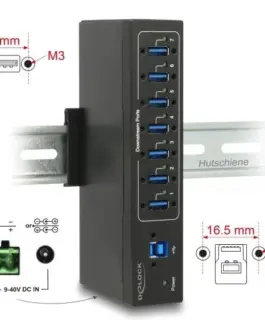Alternative view of Външен индустриален хъб Delock, 7 x USB 3.0 Type-A с 15 kV ESD защита