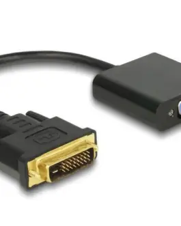 Адаптер DeLock DVI-D 24+1 мъжко - VGA женско Черен