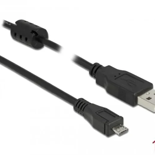 Alternative view of Кабел DeLock, USB-A мъжко - MicroUSB-B мъжко, USB 2.0, 1 м, Черен