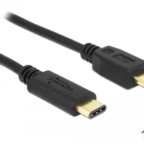Alternative view of Кабел DeLock, USB-C мъжко - USB-B мъжко, USB 2.0, 1.0 м, Черен