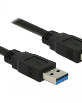 Alternative view of Кабел Delock USB-A мъжко - USB-B мъжко, 2.0 м, USB3.0, Екраниран, Черен