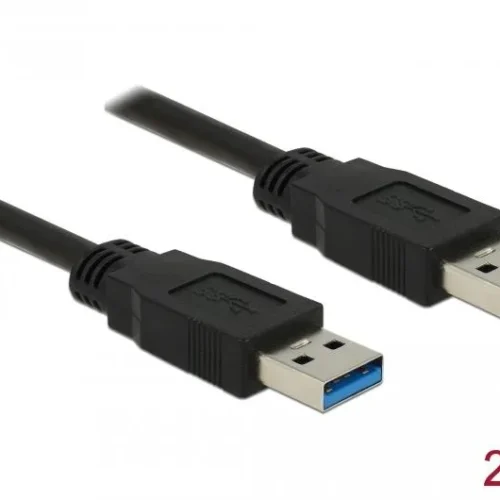 Alternative view of Кабел Delock USB-A мъжко - USB-B мъжко, 2.0 м, USB3.0, Екраниран, Черен