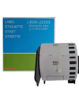 ЛЕНТА ЗА ЕТИКЕТНИ ПРИНТЕРИ BROTHER ТИП QL - CONTINUOUS PAPER TAPE - 62 mm x 3048 m - DK22205 (DK-22205) - PN LBDK-22205